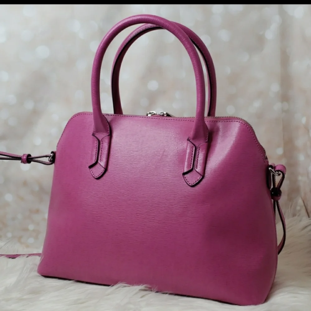 Ralph Lauren pink leather dome satchel crossbody - Picture 4 of 9
